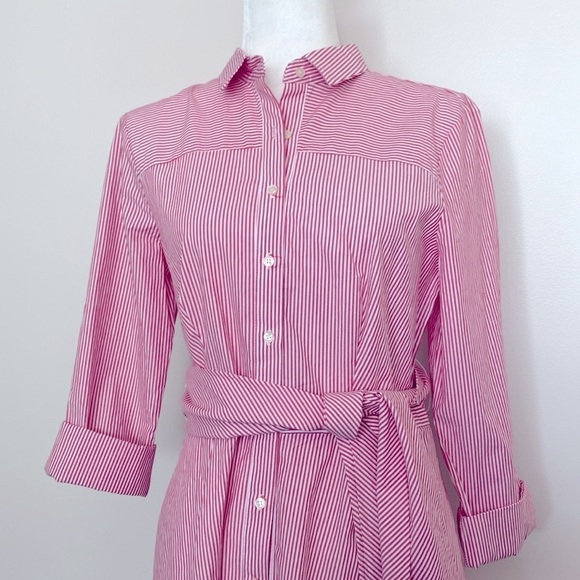 NWT J. Crew red & white striped button up dress - Picture 8 of 12